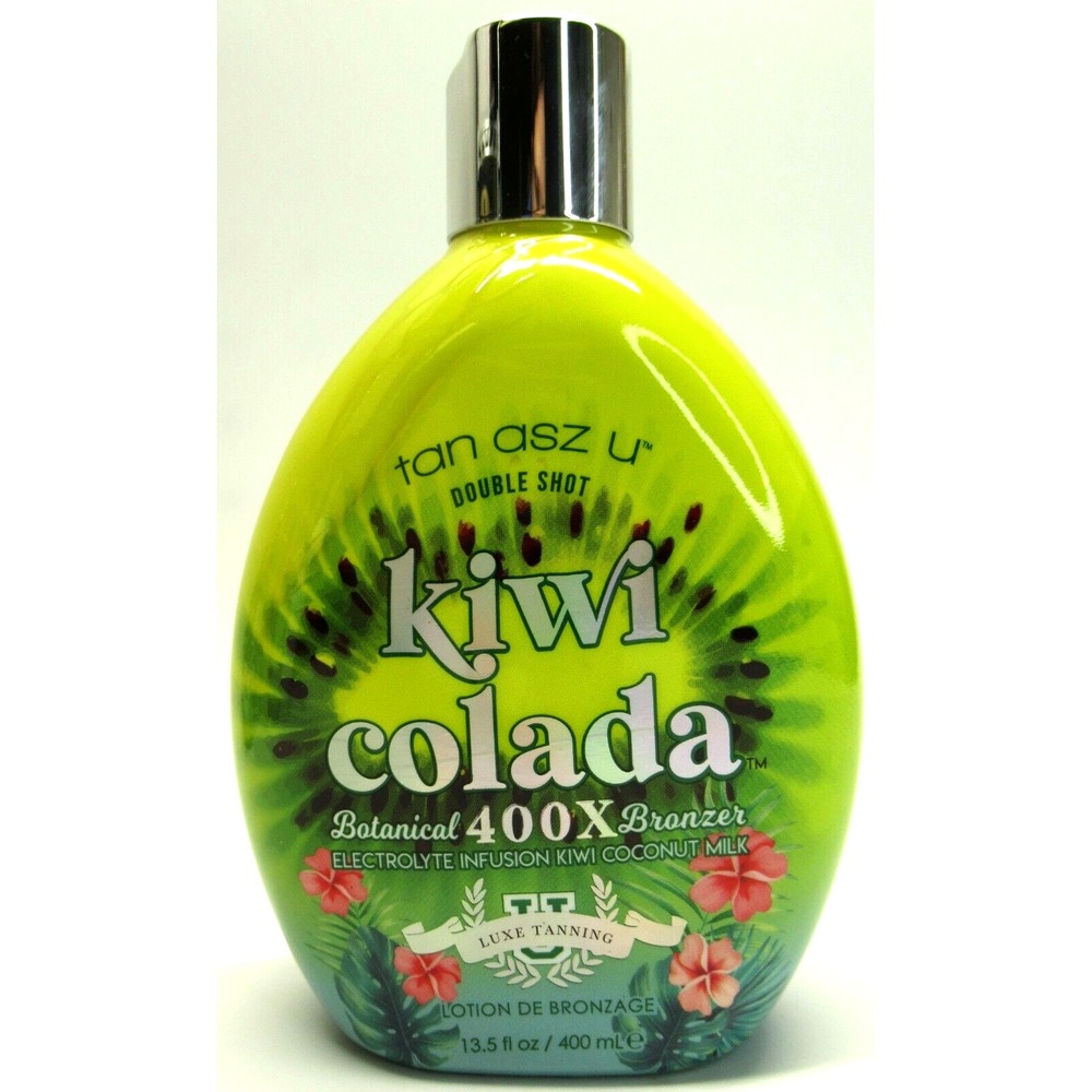 Tan Asz U Kiwi Colada Double Shot Botanical 400X Bronzer Tanning Lotion 13.5oz
